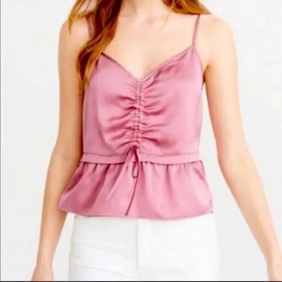 Sold on C🎉Abercrombie & fitch satin rose pink top - Picture 1 of 11